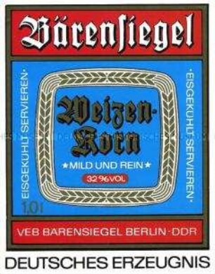 Etikett einer Spirituosen-Flasche aus der DDR