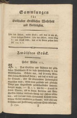 Zwölftes Stück