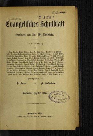 38: Evangelisches Schulblatt - 38.1894