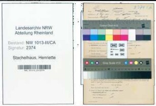 Entnazifizierung Henriette Stachelhaus , geb. 05.05.1901 ()