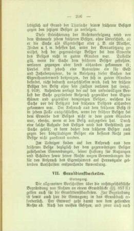 VII. Grunddienstbarkeiten