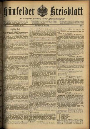 Ausgabe vom Samstag, den 22. Juli 1916.