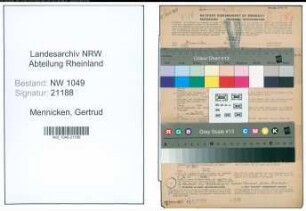 Entnazifizierung Gertrud Mennicken , geb. 14.06.1890 (Lehrerin)