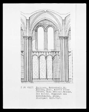 Poitiers, Aufriss eines Joches in der Kathedrale Saint-Pierre
