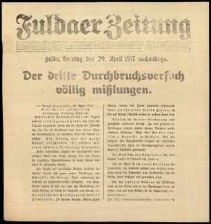Ausgabe vom Sonntag, den 29. April 1917.