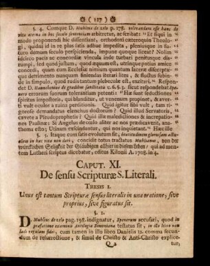Caput. XI. De sensu Scripturae S. Literali