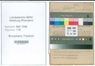 Entnazifizierung Friedrich Brunsmann , geb. 17.10.1886 (Moebelfabrikant)