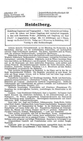 Fremdenführer für Heidelberg und Umgebung