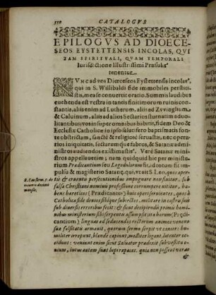 Epilogus Ad Dioeceseos Eystettensis Incolas [...]