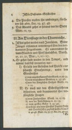 III. Am Dienstage in der Charwoche