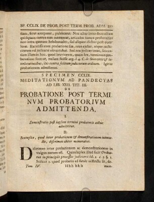 977-985, Sp. 259. De Probatione post terminum ...