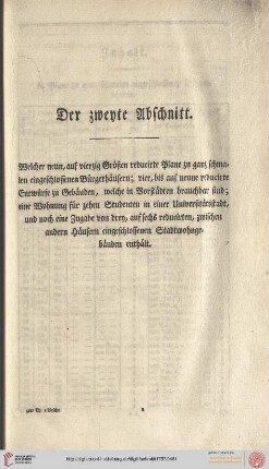 Zweyter Abschnitt: Titelblatt