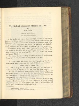 Physikalisch-chemische Studien am Zinn