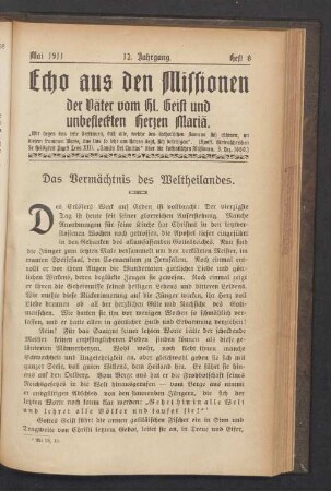 Mai 1911. Heft 8
