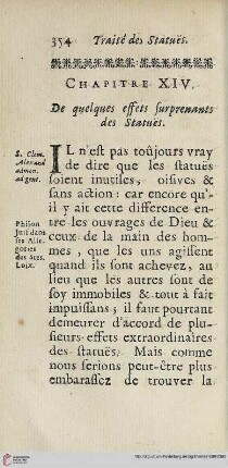 Chapitre XIV: Des quelques effets surprenants des statues