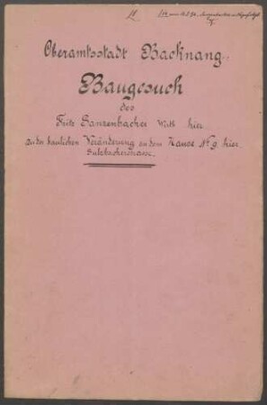 Sanzenbacher, Fritz, Wirt Umbau des Wohnhauses