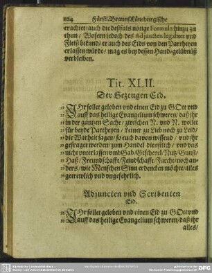 Tit. XLII. Der Gezeugen Eid