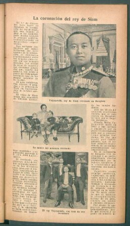 La coronación del rey de Siam