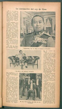 La coronación del rey de Siam