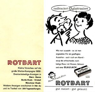 ROTBART-BLAULACK-KLINGEN Werbung