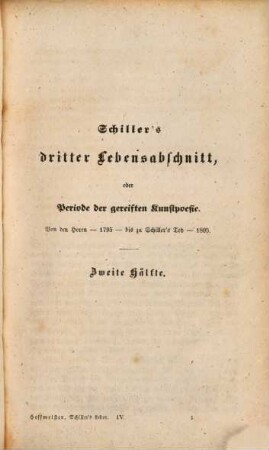 Schiller's Leben, Geistesentwickelung und Werke im Zusammenhang. 4