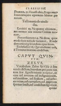 Caput Quintum. Zelus.