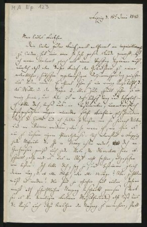 Brief an Rebecka Lejeune Dirichlet : 16.06.1843