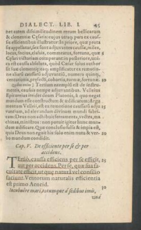Cap. V. De efficiente per se et per accidens.