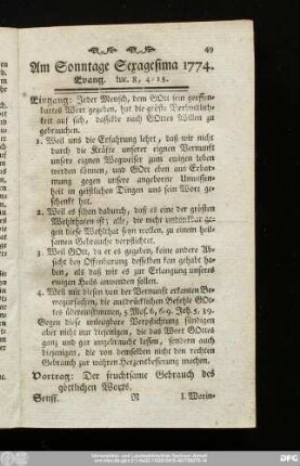 Am Sonntage Sexagesima 1774. Evang. Luc. 8, 4 - 15.