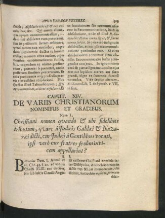 Caput XIV. De Variis Christianorum Nominibus Et Gradibus.