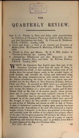 The quarterly review. 113 = No. 225 - 226. 1863