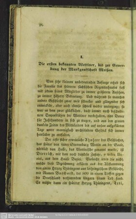 I. Die ersten bekannten Wettiner, bis zur Erwerbung der Markgraffschaft
