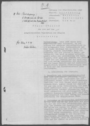 Rudersberg-Schlechtbach mit Nebenorten: Pfarrbericht 1948