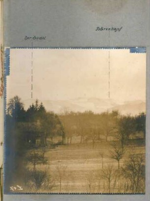 Foto aus der Beobachtungsstelle des "Artillerie-Kommandeurs Lutterbach" mit dem Ausschnitt vom Sudel - Bärenkopf (Rundbild)