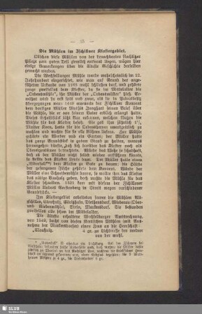 Die Mühlen im Zschillner Klostergebiet