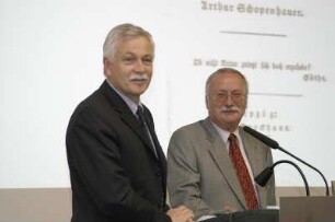 Vortrag Jochen Stollbergs, Leiter des Schopenhauer- Archivs der Universitätsbibliothek Johann Christian Senckenberg Frankfurt/Main. Dr. Bürger bedankt sich