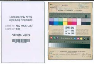 Entnazifizierung Georg Albrecht , geb. 31.05.1922 (Bahninspektor)