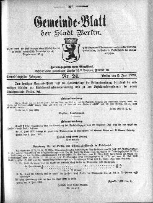 1920,24: Nr. 24, 13. Juni 1920