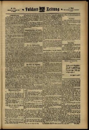 Zweite Ausgabe vom Mittwoch, den 07. August 1912.