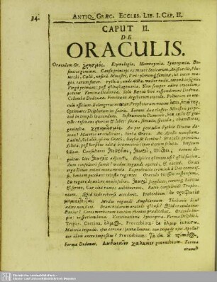 Caput II. De Oraculis