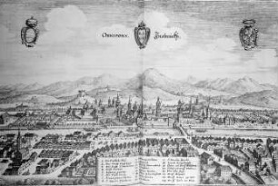 Innsbruck, Innsbruck, Stadtansicht; Merian, Matthäus