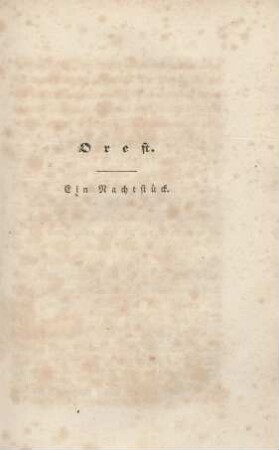 Orest. Ein Nachtstück