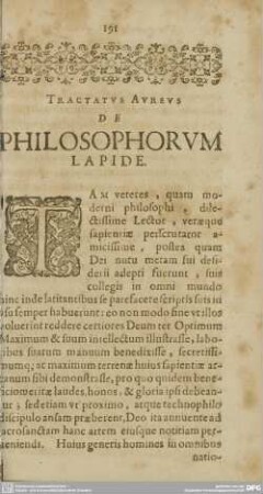 De Philosophorum Lapide.