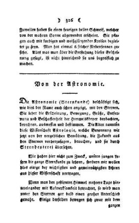 Von der Astronomie