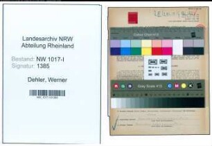 Entnazifizierung Werner Dehler , geb. 06.12.1920 (Haerter)