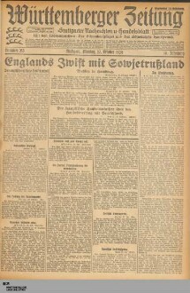 Württemberger Zeitung : das nationalsozialistische Morgenblatt in Stuttgart : WLZ, Württembergische Landeszeitung