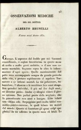 Osservazioni Mediche del 1830