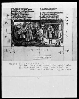 Weltchronik des Rudolf von Ems — Samuel und Saul, Folio 122verso