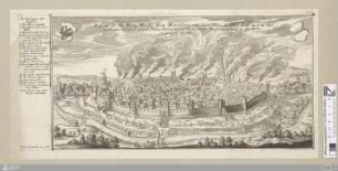 Prospect der Hl. Röm. Reichs Statt Reutlingen, wie solche Ao. 1726 d. 23. 24. u. 25. Sept. durch eine entsezlich wütende Feuers-Brunst bis auf etliche wenige Häusser u. Gebäude in die Asche geleget worden