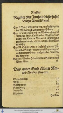 Register oder Innhalt
